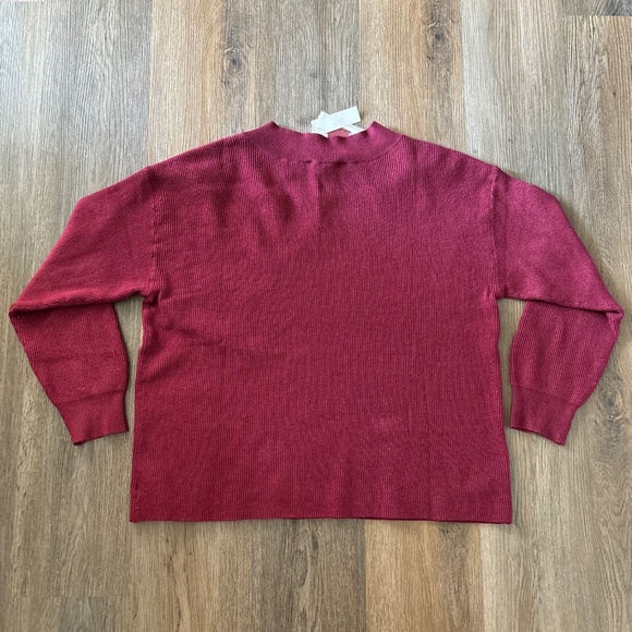 NWT Nine‎ West Jeans Women's V-Neck Fig Knit Sweater Size Extra Large - Picture 2 of 5